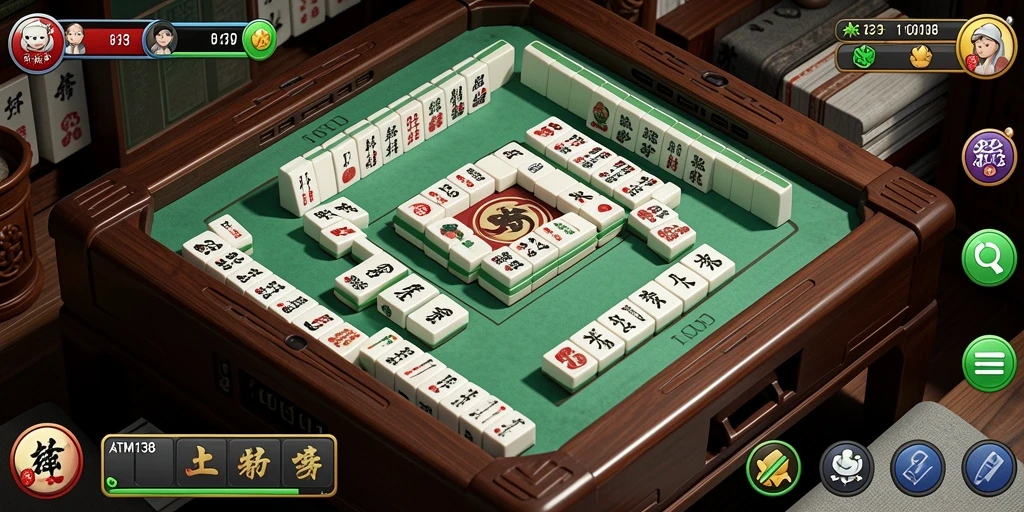 Screenshot utama ATM138 menampilkan gameplay Mahjong yang menarik.