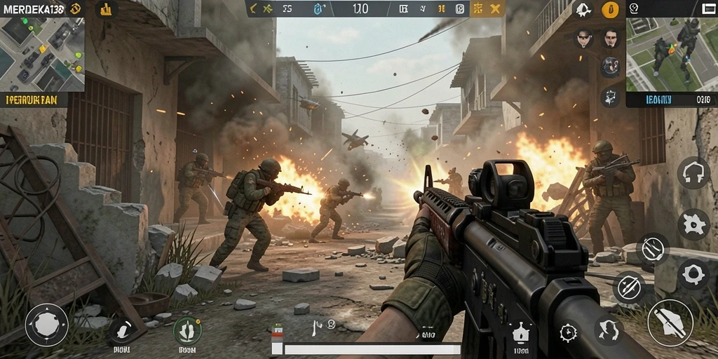 Tampilan gameplay dinamis dan mendebarkan di MERDEKA138.
