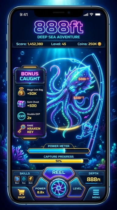 Screenshot aplikasi 888ft menampilkan berbagai kategori yang tersedia untuk diunduh.